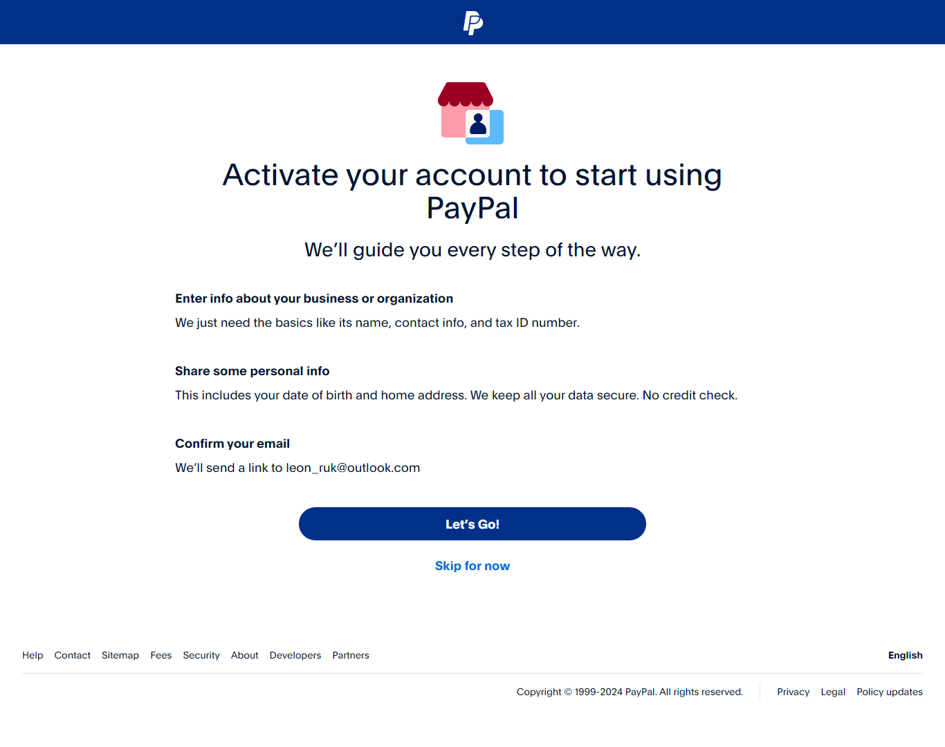 create paypal account in kenya